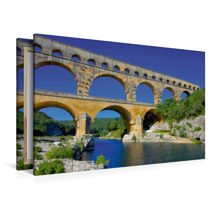 Premium Textil-Leinwand Premium Textil-Leinwand 120 cm x 80 cm quer Pont du Gard