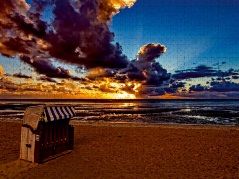 Sonnenuntergänge, an der Nordseeküste vor Cuxhaven - CALVENDO Foto-Puzzle - calvendoverlag 29.99