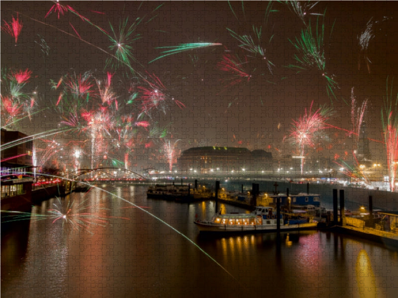 Frohes Neus Jahr HAMBURG - CALVENDO Foto-Puzzle - calvendoverlag 29.99