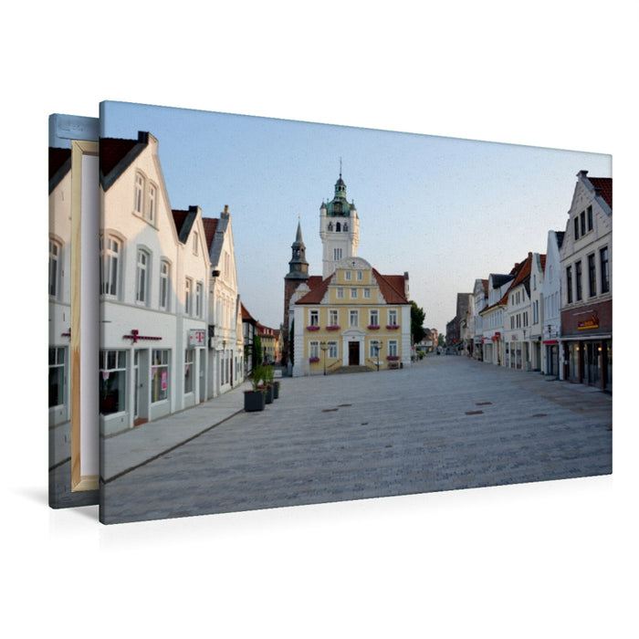 Premium Textil-Leinwand Premium Textil-Leinwand 120 cm x 80 cm quer Rathaus & Marktplatz - Verden/Aller