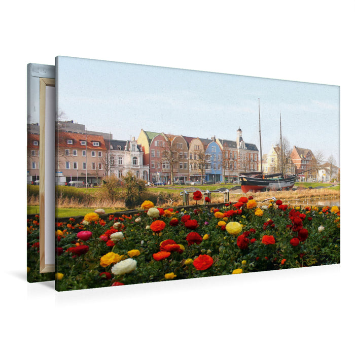 Toile textile haut de gamme Toile textile haut de gamme 120 cm x 80 cm à travers Cuxhaven sur la mer du Nord 