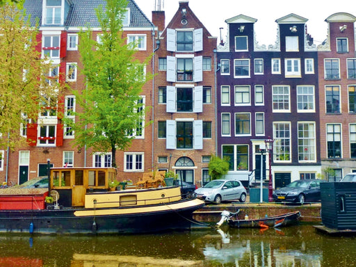 Amsterdam - Gracht mit Hausboot - CALVENDO Foto-Puzzle - calvendoverlag 29.99