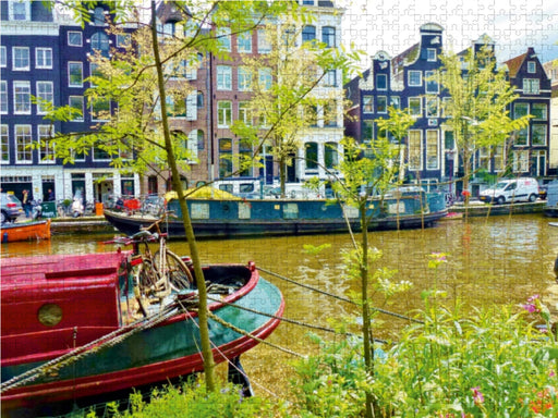Amsterdam - Hausboote an der Prinsengracht - CALVENDO Foto-Puzzle - calvendoverlag 29.99