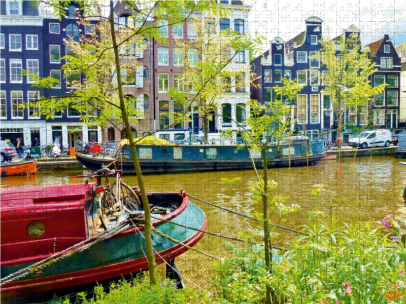 Amsterdam - Hausboote an der Prinsengracht - CALVENDO Foto-Puzzle - calvendoverlag 29.99