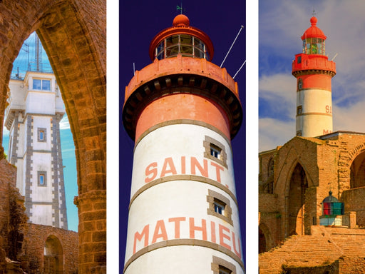 Sehnsucht Bretagne - Am Phare de Saint-Mathieu im Département Finistére findet man gleich drei Leuchttürme an einem Ort - CALVENDO Foto-Puzzle - calvendoverlag 29.99