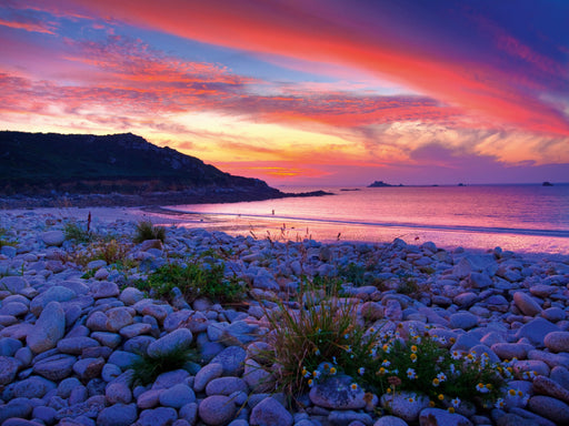 Sehnsucht Bretagne - Farbenprächtiger Sonnenuntergang am Strand von Guerzit im Département Finistére - CALVENDO Foto-Puzzle - calvendoverlag 29.99