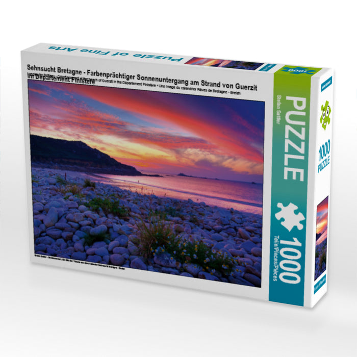 Sehnsucht Bretagne - Farbenprächtiger Sonnenuntergang am Strand von Guerzit im Département Finistére - CALVENDO Foto-Puzzle - calvendoverlag 29.99