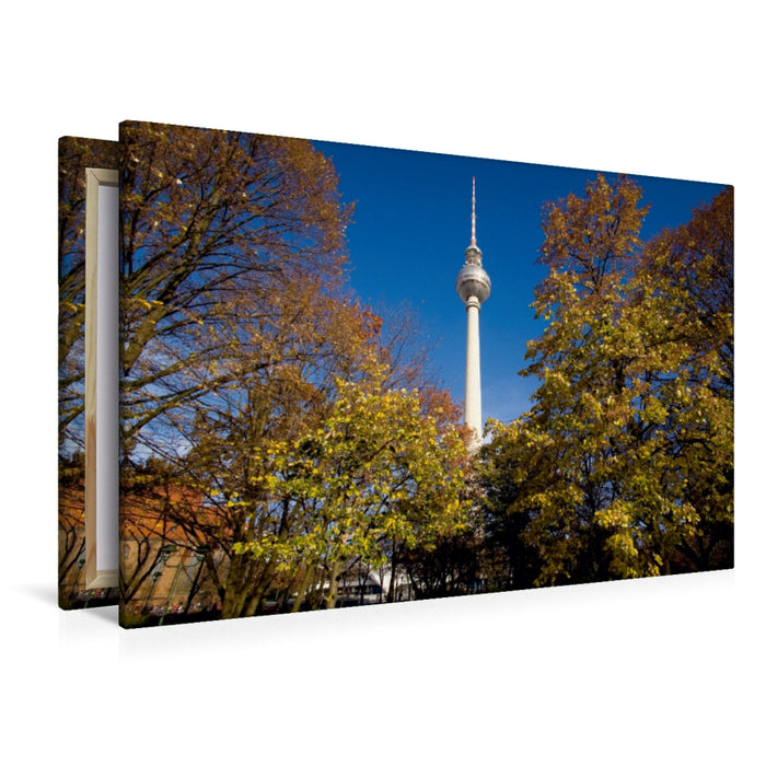 Toile textile haut de gamme Toile textile haut de gamme 120 cm x 80 cm sur la tour de télévision de l'Alexanderplatz 
