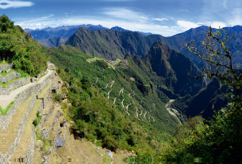 Toile textile haut de gamme Toile textile haut de gamme 120 cm x 80 cm paysage Machu Picchu, 2 360 m d'altitude. M., Pérou 