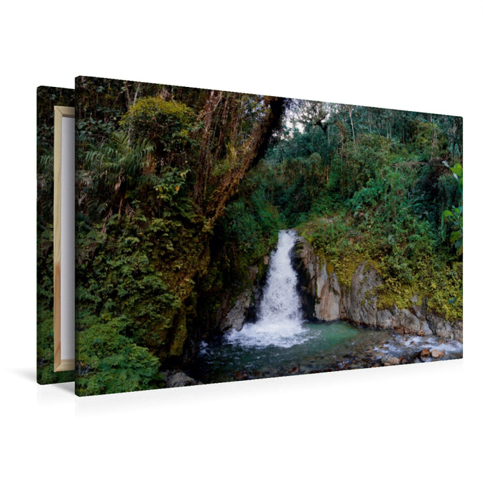 Toile textile haut de gamme Toile textile haut de gamme 120 cm x 80 cm paysage forêt tropicale près d'Aguas Calientes, Pérou 