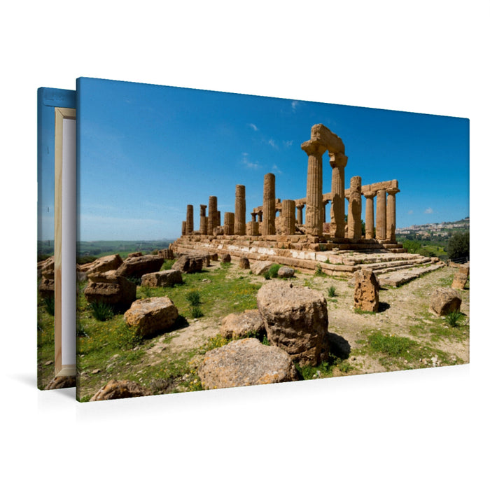 Premium Textil-Leinwand Premium Textil-Leinwand 120 cm x 80 cm quer Hera-Tempel im Tal der Tempel bei Agrigento