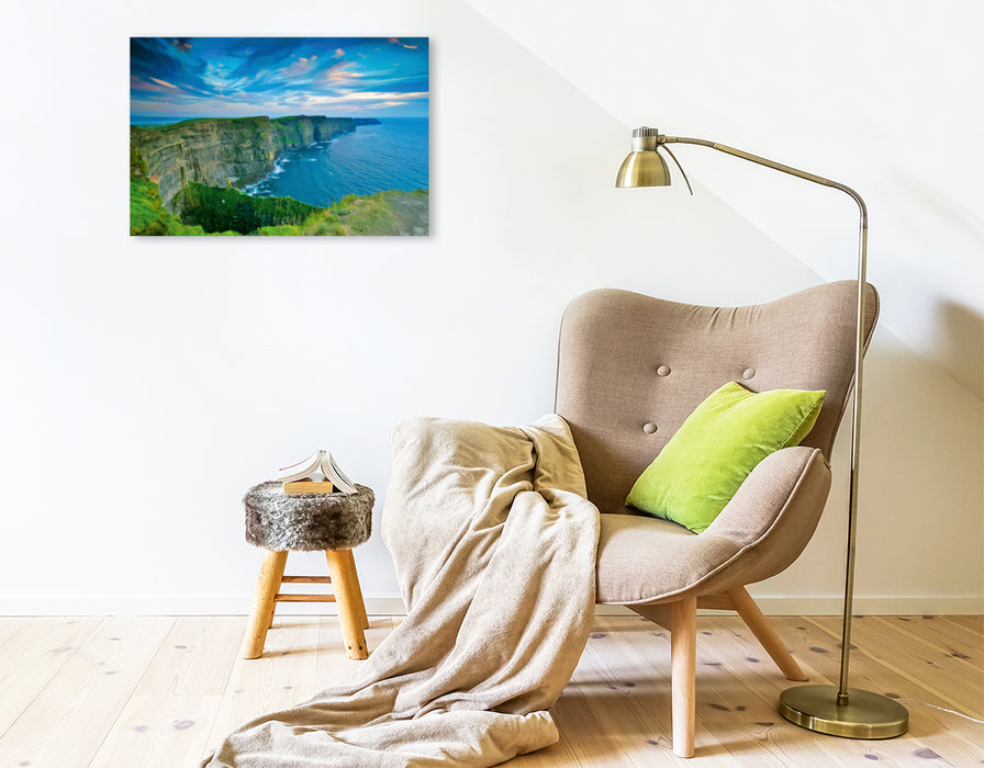 Premium Textil-Leinwand Premium Textil-Leinwand 75 cm x 50 cm quer Sehnsucht Irland - Die Cliffs of Moher in County Clare sind eines der grandiosesten Naturschauspiele