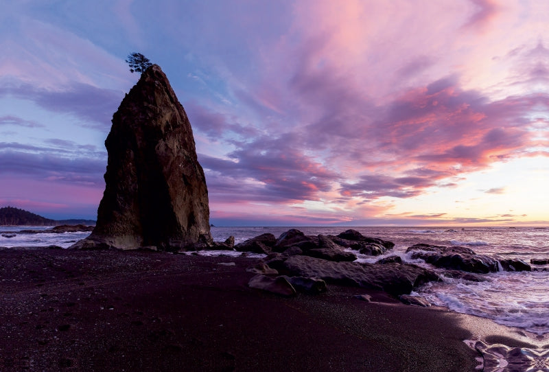 Premium Textil-Leinwand Premium Textil-Leinwand 120 cm x 80 cm quer Rialto Beach - Olympic National Park