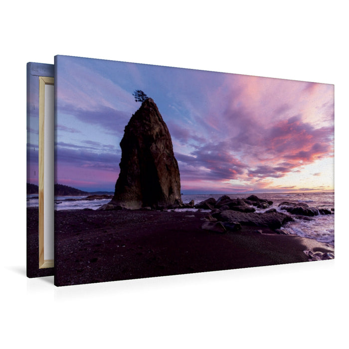 Premium Textil-Leinwand Premium Textil-Leinwand 120 cm x 80 cm quer Rialto Beach - Olympic National Park