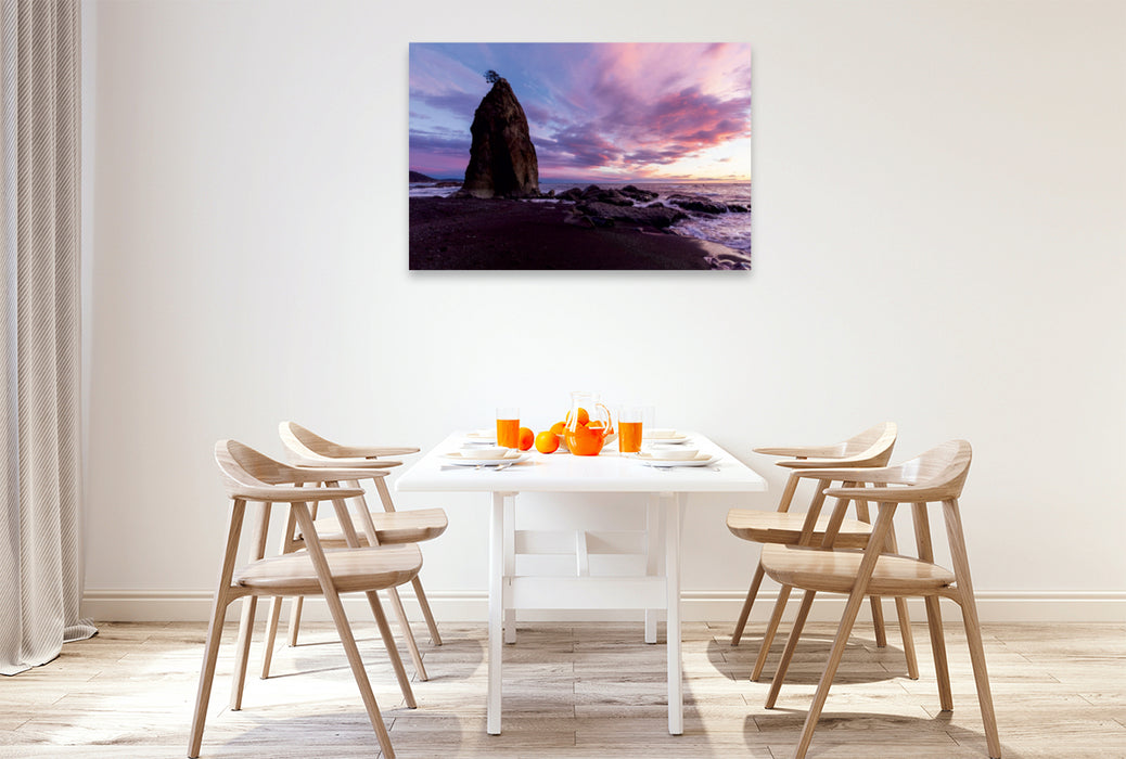 Premium Textil-Leinwand Premium Textil-Leinwand 120 cm x 80 cm quer Rialto Beach - Olympic National Park