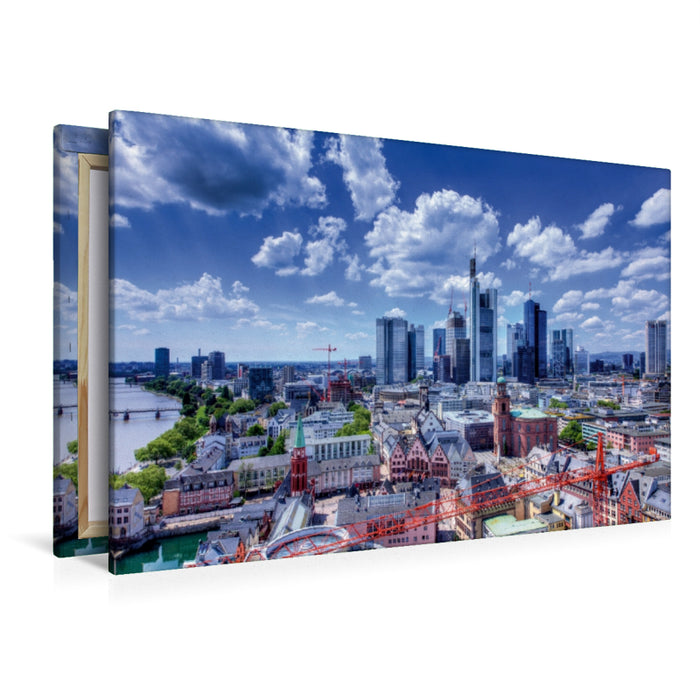 Premium Textil-Leinwand Premium Textil-Leinwand 120 cm x 80 cm quer Domblick auf Skyline