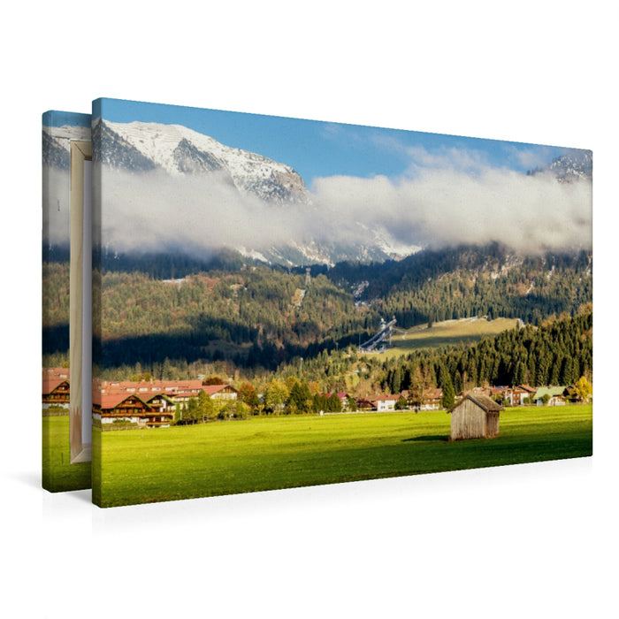 Premium Textil-Leinwand Premium Textil-Leinwand 90 cm x 60 cm quer Oberstdorf