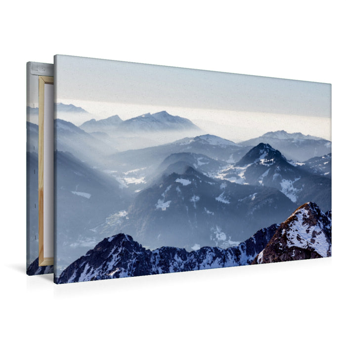 Premium Textil-Leinwand Premium Textil-Leinwand 120 cm x 80 cm quer Alpen gesehen vom Nebelhorn