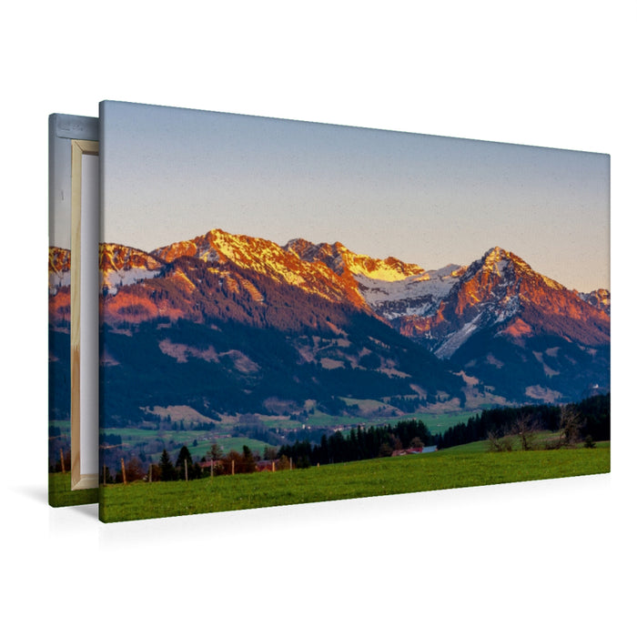 Premium Textil-Leinwand Premium Textil-Leinwand 120 cm x 80 cm quer Alpenglühen