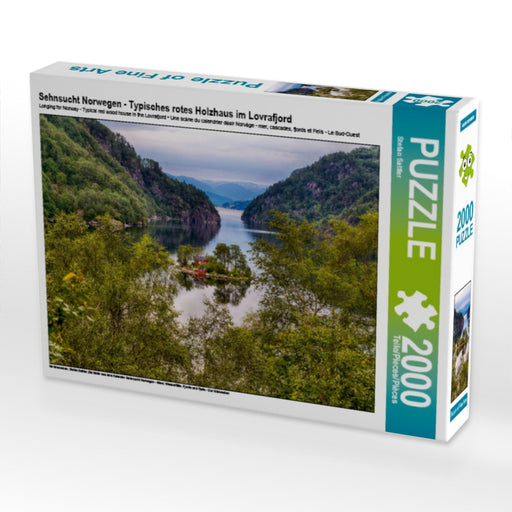 Sehnsucht Norwegen - Typisches rotes Holzhaus im Lovrafjord - CALVENDO Foto-Puzzle - calvendoverlag 29.99