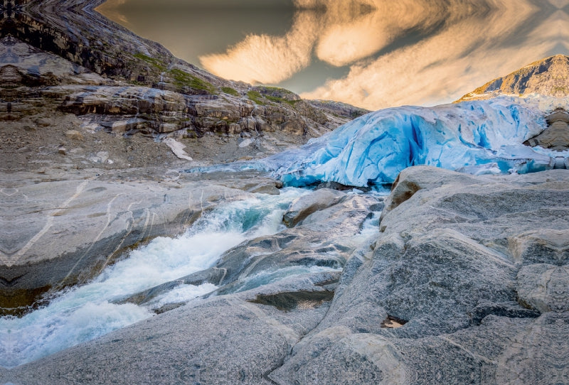 Premium Textil-Leinwand Premium Textil-Leinwand 120 cm x 80 cm quer Sehnsucht Norwegen - Der Nigardsbreen ist nur einer der unzähligen Gletscher