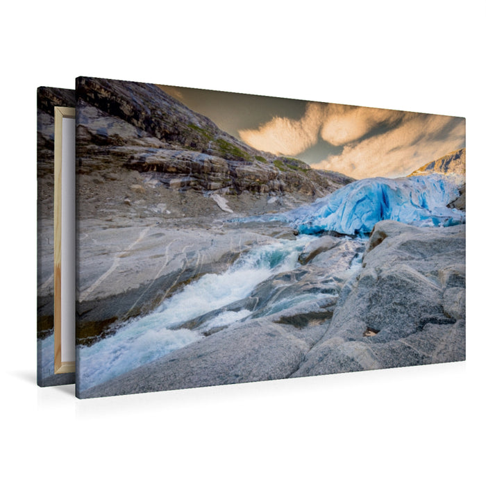 Premium Textil-Leinwand Premium Textil-Leinwand 120 cm x 80 cm quer Sehnsucht Norwegen - Der Nigardsbreen ist nur einer der unzähligen Gletscher