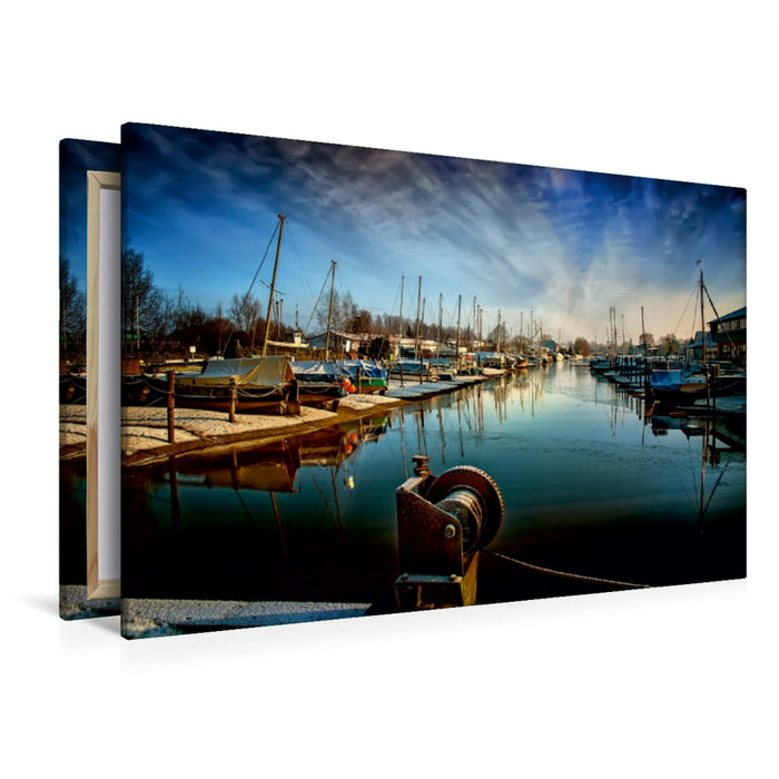 Premium Textil-Leinwand Premium Textil-Leinwand 120 cm x 80 cm quer Ein Bild aus dem Kalender Friesland - verzauberte Landschaft an der Nordsee / UK-Version