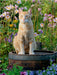 Rote Katze auf Holzfass im blühenden Garten - CALVENDO Foto-Puzzle - calvendoverlag 29.99