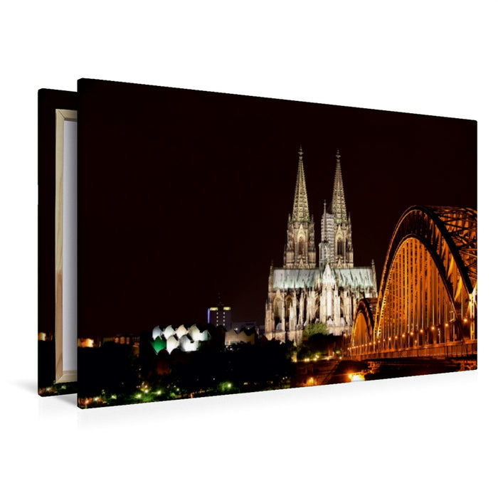 Premium Textil-Leinwand Premium Textil-Leinwand 120 cm x 80 cm quer Kölner Dom