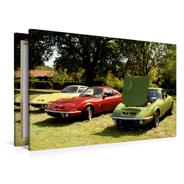 Toile textile haut de gamme Toile textile haut de gamme 120 cm x 80 cm paysage Opel GT 