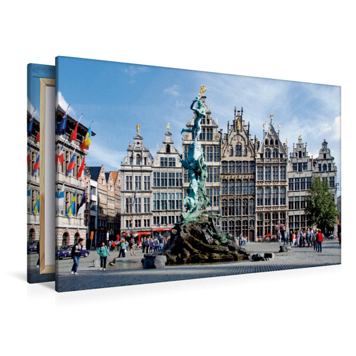 Premium Textil-Leinwand Premium Textil-Leinwand 120 cm x 80 cm quer Ein Motiv aus dem Kalender Antwerpen, die flämische Hafenstadt