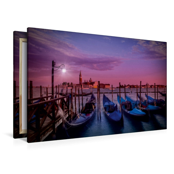 Toile textile premium Toile textile premium 120 cm x 80 cm paysage VENISE San Giorgio Maggiore au coucher du soleil 