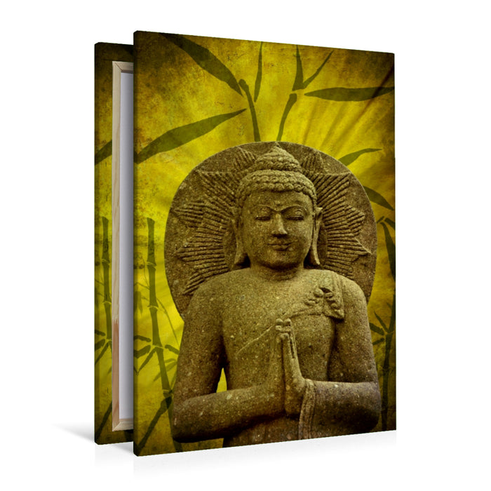 Premium Textil-Leinwand Premium Textil-Leinwand 80 cm x 120 cm  hoch Buddha -  Asien für die Seele