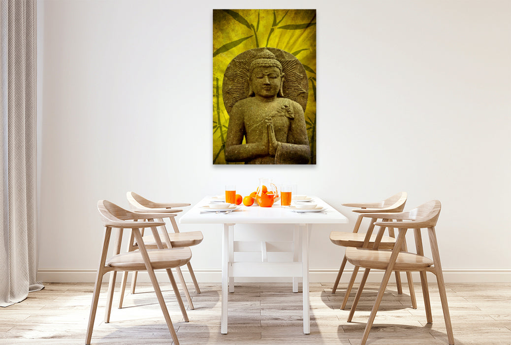 Premium Textil-Leinwand Premium Textil-Leinwand 80 cm x 120 cm  hoch Buddha -  Asien für die Seele