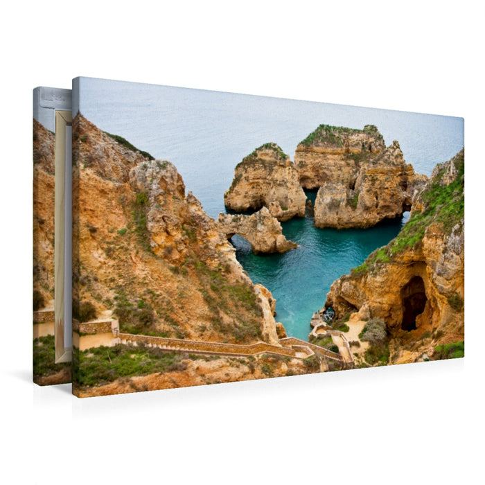 Premium Textil-Leinwand Premium Textil-Leinwand 90 cm x 60 cm quer Ponta da Piedade - Lagos