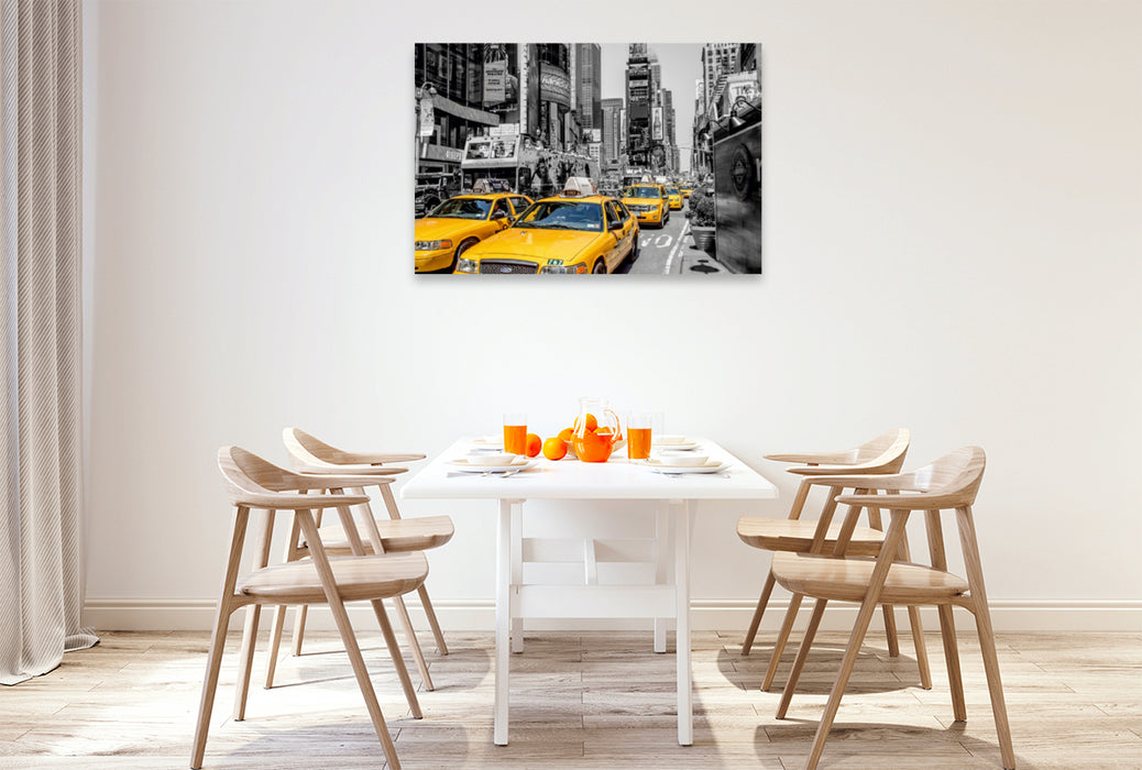 Premium Textil-Leinwand Premium Textil-Leinwand 120 cm x 80 cm quer New York Taxis