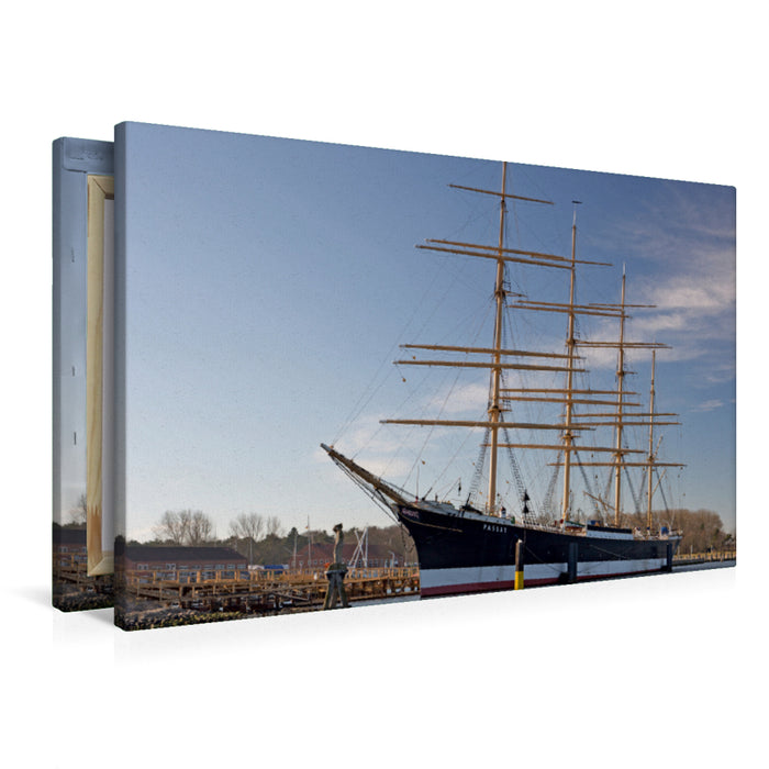 Premium Textil-Leinwand Premium Textil-Leinwand 90 cm x 60 cm quer Segelschulschiff Passat