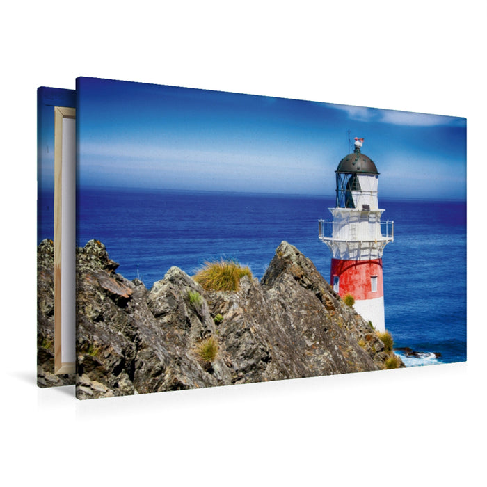 Premium Textil-Leinwand Premium Textil-Leinwand 120 cm x 80 cm quer Ein Bild aus dem Kalender Leuchttürme - Maritime Baken an der Küste