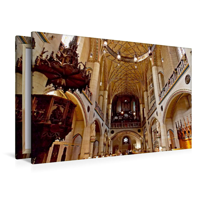 Premium Textil-Leinwand Premium Textil-Leinwand 120 cm x 80 cm quer Wittenberg, Schlosskirche