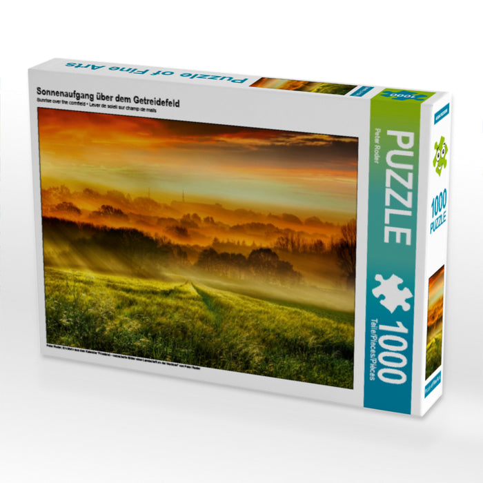 Sonnenaufgang über dem Getreidefeld - CALVENDO Foto-Puzzle - calvendoverlag 29.99