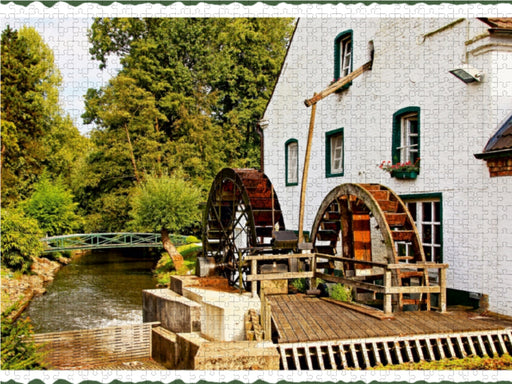 Mühlrather Mühle in Schwalmtal-Amern, ca. 1447, zwei Wasserräder - CALVENDO Foto-Puzzle - calvendoverlag 29.99