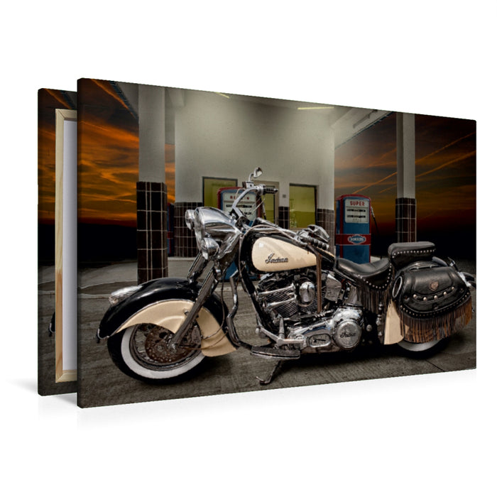 Premium Textil-Leinwand Premium Textil-Leinwand 120 cm x 80 cm quer Indian Chief