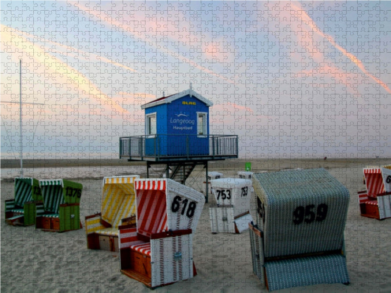 Dämmerung am Hauptbad Langeoog - CALVENDO Foto-Puzzle - calvendoverlag 29.99