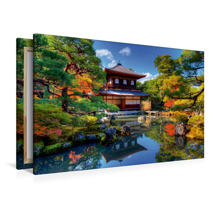 Premium Textil-Leinwand Premium Textil-Leinwand 120 cm x 80 cm quer Ginkaku-ji Temple in Kyoto