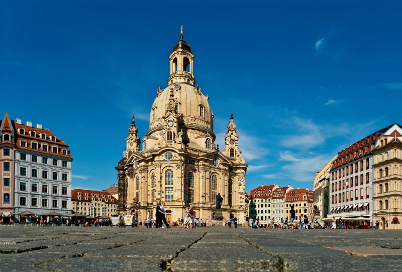 Toile textile haut de gamme Toile textile haut de gamme 120 cm x 80 cm paysage Frauenkirche am Neumarkt 