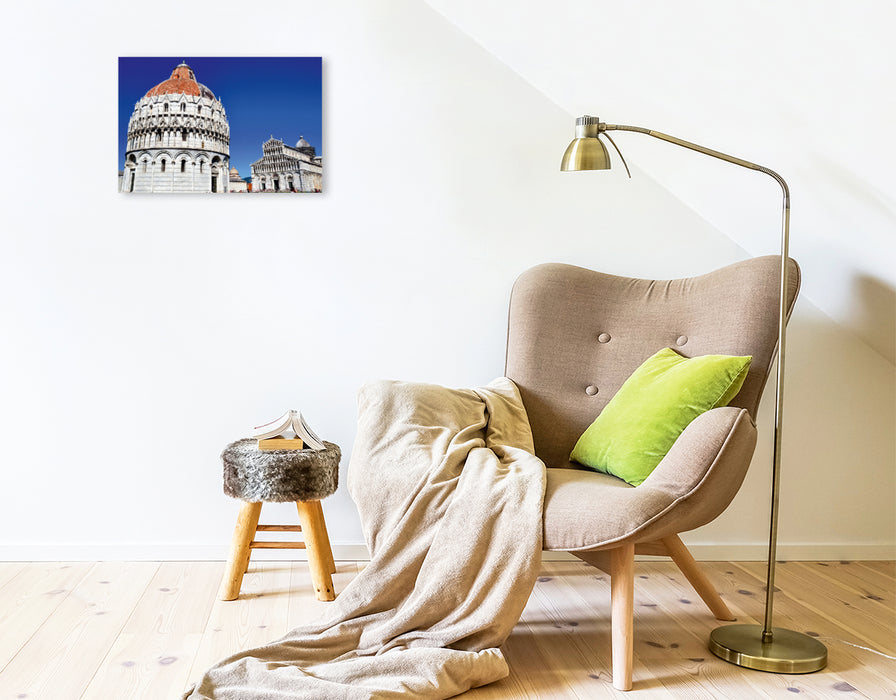 Premium Textil-Leinwand Premium Textil-Leinwand 45 cm x 30 cm quer Ein Motiv aus dem Kalender Pisa und der bekannteste schiefe Turm der Welt