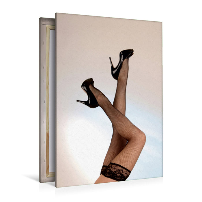 Premium Textil-Leinwand Premium Textil-Leinwand 80 cm x 120 cm  hoch Heels und Nylons