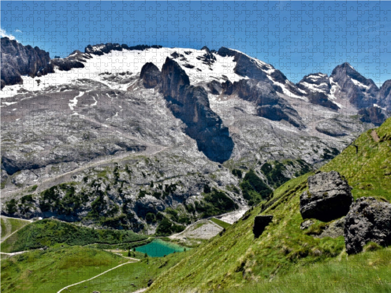 Blick vom Pass Padon nach SW auf die Marmolada - CALVENDO Foto-Puzzle - calvendoverlag 29.99