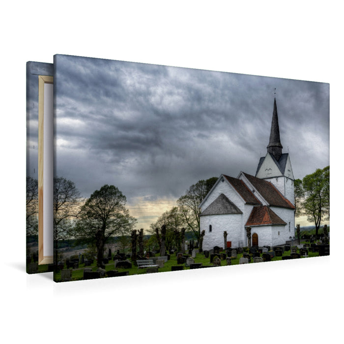 Premium Textil-Leinwand Premium Textil-Leinwand 120 cm x 80 cm quer Råde Kirche