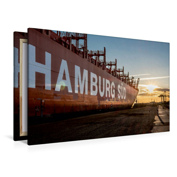 Premium Textil-Leinwand Premium Textil-Leinwand 120 cm x 80 cm quer Hamburg Süd, Containerschiff Rio Madeira